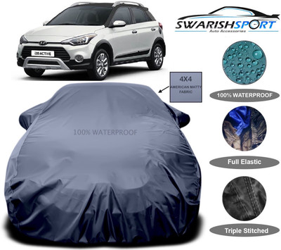 Swarish Car Cover For Hyundai i20 Active (With Mirror Pockets)(Grey)