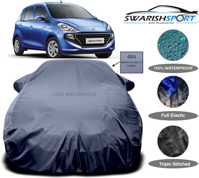 Swarish Car Cover For Hyundai Santro 1.0i (With Mirror Pockets)(Grey)