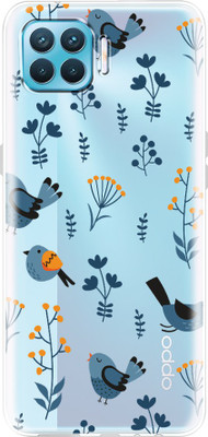 Fashionury Back Cover for Oppo F17 Pro(Transparent, Blue, Grip Case, Silicon, Pack of: 1)