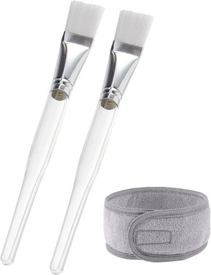 MYYNTI Women Facial Headbands and Face Pack Brush Combo Set Adjustable Facial Headbands for Home(3 Items in the set)