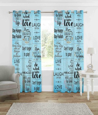 Ever Shine 274 cm (9 ft) Polyester Room Darkening Long Door Curtain (Pack Of 2)(Floral, Blue)