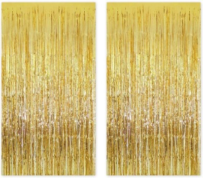 Hippity Hop Gold Gold Foil Curtain, 3ft x 6ft Photo Backdrop for Birthday Party
