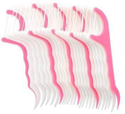 Gotik Dental Floss Tooth Pick for Teeth Cleaner Floss Thread Plastic Mouth Care Tooth Pick pack of 2 = 50 (Pack of 2)(8 cm, Pack of 50)