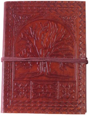 Shri Balaji Enterprises Handcrafted Hard Bound Leather Journal Regular Diary Unrulled 144 Pages(Brown)