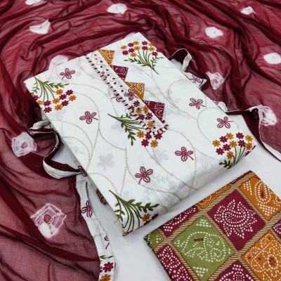 bhavya enterprise Pure Cotton Floral Print Salwar Suit Material