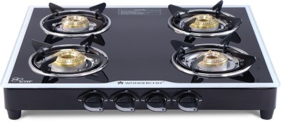 WONDERCHEF Platinum Glass Cooktop 4 Burner Glass Manual Gas Stove(4 Burners)