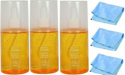 shiney (Pack of 3) 600 ml Screen Gel Laptop Monitor Screen Cleaning Kit Like a Gel Foam Spray Bottle for Computers, Laptops, Mobiles- Microfiber Cloth for Computers, for Computers, Laptops, Mobiles (Screen_cleaning2)(3 x 200 ml)