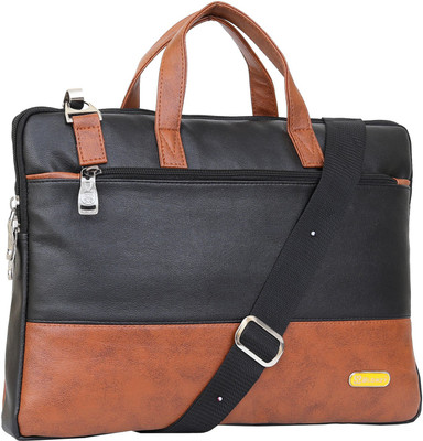 Niavaa Men Black, Brown Messenger Bag