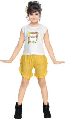 Samshil Fashion Girls Casual Top Pant(Multicolor)