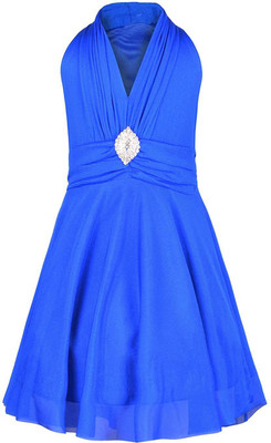 Ginni Fab Girls Maxi/Full Length Party Dress(Blue, Sleeveless)