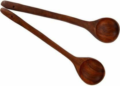 DECORICA ENTERPRISES Wooden Spoons & Spatulas with Long Handle Wooden Serving Spoon Set(Pack of 2)