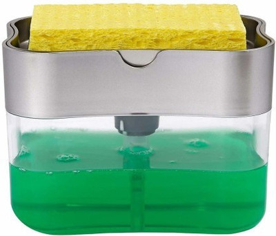 JKB TRADERS 2 IN 1 Sponge Caddy and soap Dispenser | Box with soap Dispenser,1PCS Dishwashing Detergent(385 ml)