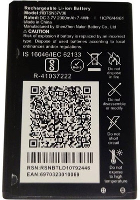 STOCK UP Mobile Battery For  JIO keypad mobile - LF-2403N F90M/F90B 3.7V 2000 Mah 7.4Wh Model - RBTSN37V06 1lCP6/44/61
