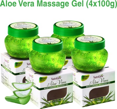 NutriGlow Aloe Vera Moisturizing Massage Gel 100gm Pack of 4(400 g)
