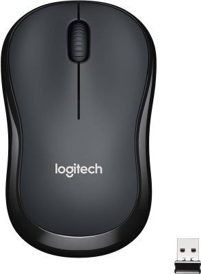 Logitech M221 Silent Charcoal Wireless Optical Mouse(USB 2.0, Black)