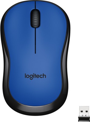 Logitech M221 Silent Blue Wireless Optical Mouse(USB 2.0, Blue)