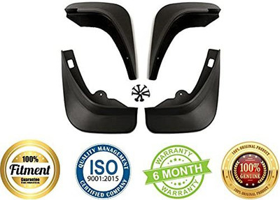 CARIZO Rear Mud Guard, Front Mud Guard For Ford Figo 2010, 2011, 2012, 2014, 2015(Black)