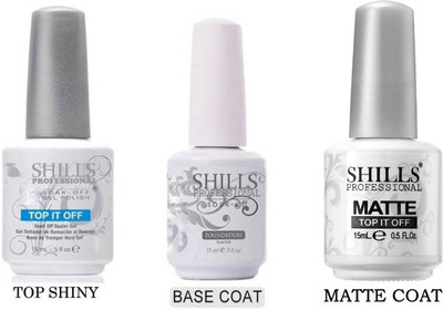 Shills Professional UV LED Soak Off Top Coat & Base Coat & Matte Coat Gel Polish Top Coat & Base Coat & Matte Coat(Pack of 3)