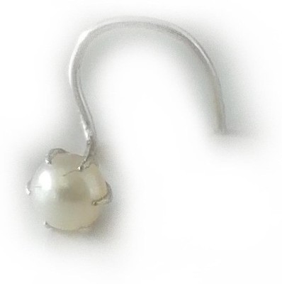 Shree Jewellers Pearl Sterling Silver Plated Sterling Silver Nose Stud