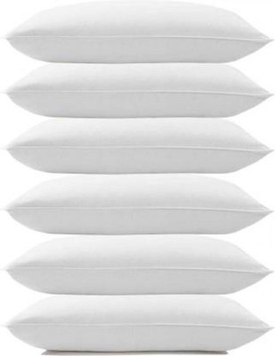 JAKHAR BROTHER Microfibre Solid Sleeping Pillow Pack of 6(White)