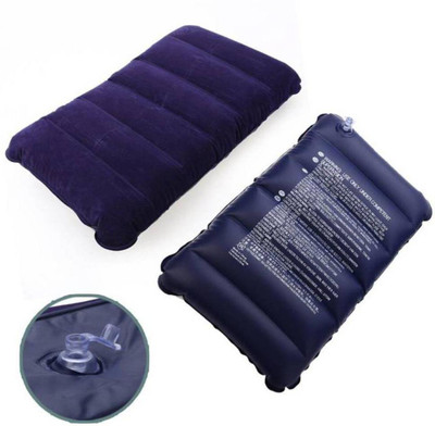 Pragati Hub TRAVEL PILLOW Air Solid Travel Pillow Pack of 2(Blue)