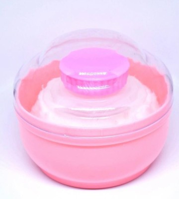 CHILD CHIC Portable Baby Skin Care Baby Powder Puff with Box Holder Container for New Born and Kids for Baby Face and Body(Pink)