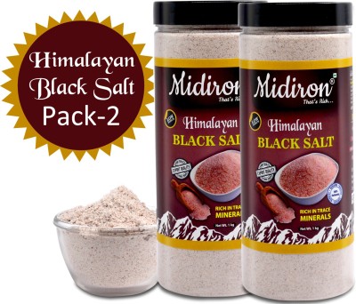 Midiron Premium Quality Himalayan Black Salt (Kala Namak) Pack-2 (300g) Black Salt(2 kg, Pack of 2)