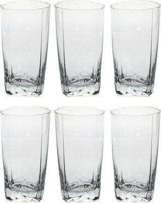 Somil (Pack of 6) Multipurpose Designer Look Transparant Glass Set Of Four No_SK48 Glass Set Water/Juice Glass(330 ml, Glass, Clear)