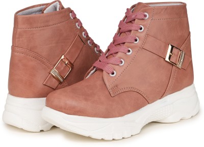 D-SNEAKERZ Shoes For Women's Boots For Women(Pink , 7)