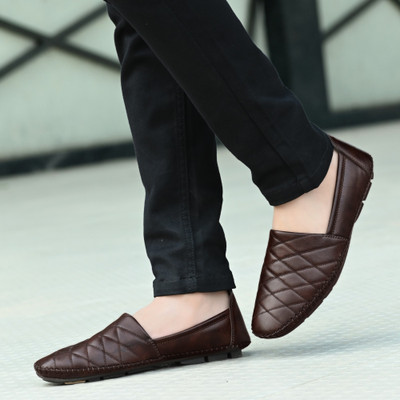 Hotage Casual Loafers & Driving Shoes Loafers For Men(Brown , 8)