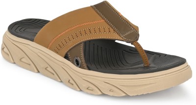 Softio Men SFT305 Synthetic Leather Outdoor | Lightweight | Stylish | Trendy Flip Flops(Multicolor , 9)