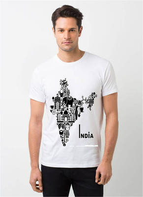 HamsaMART.com Graphic Print Men Round Neck White T-Shirt
