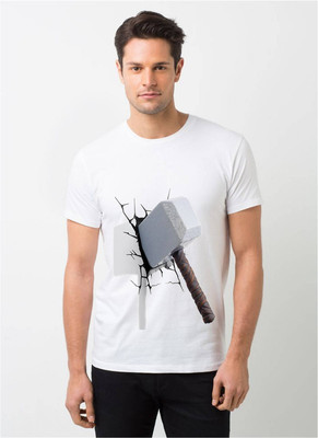 HamsaMART.com Graphic Print Men Round Neck White T-Shirt