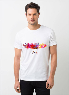 HamsaMART Tie & Dye Men Round Neck White T-Shirt