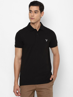 American Eagle Outfitters Solid Men Polo Neck Black T-Shirt