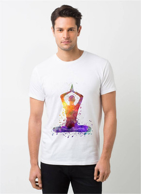HamsaMART.com Graphic Print Men Round Neck White T-Shirt
