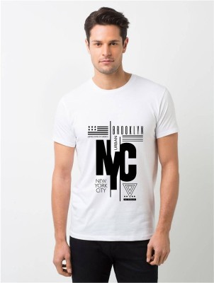 HamsaMART.com Graphic Print Men Round Neck White T-Shirt