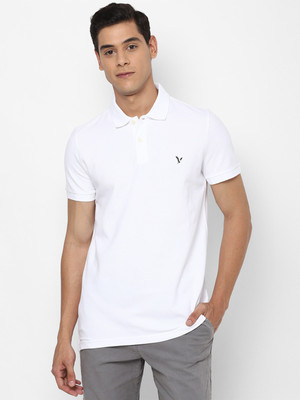 American Eagle Outfitters Solid Men Polo Neck White T-Shirt