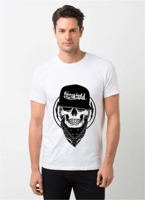 HamsaMART.com Printed Men Round Neck White T-Shirt