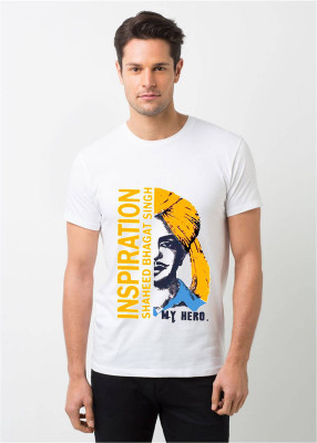 HamsaMART.com Printed Men Round Neck White T-Shirt