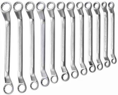 Venus hand tools VMRS12 Shallow Offset Ring Spanner Set (12 Pcs) Size 6 - 27 mm, CRV steel Single Sided Box End Wrench