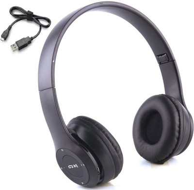 Techobucks Best Quelity Headset Mp3 P-47 Bluetooth Wireless |3D StereoSound Bluetooth(Black, On the Ear)