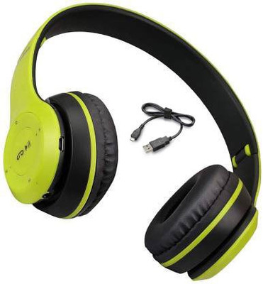Worricow Top Ratting Wireless Headphone P-47 Wireless Sports Bluetooth(Green, On the Ear)