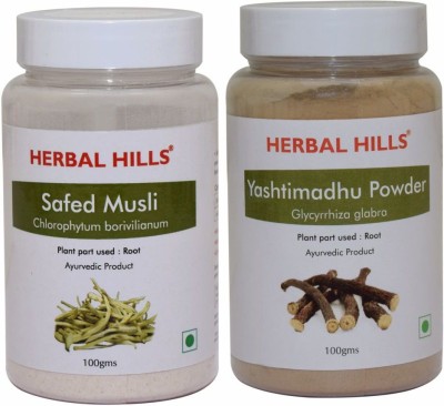 Herbal Hills Safed Musli and Yashtimadhu Powder - 100 gms each(Pack of 2)