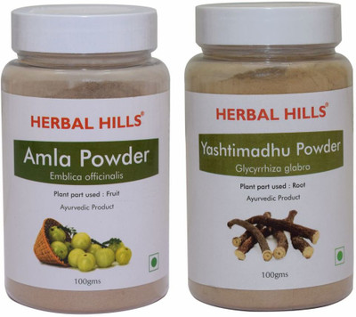 Herbal Hills Amla and Yashtimadhu Powder - 100 gms each(200 g)