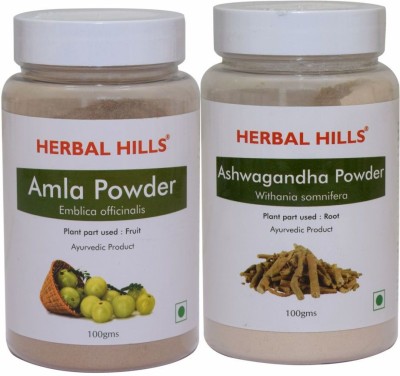 Herbal Hills Amla and Ashwagandha Powder - 100 gms each(Pack of 2)