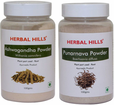 Herbal Hills Ashwagandha and Punarnava Powder - 100 gms each(Pack of 2, 200 g)