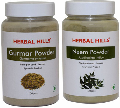 Herbal Hills Gurmar and Neem patra Powder - 100 gms each(Pack of 2, 200 g)