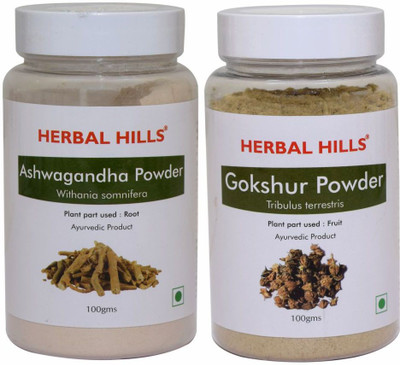 Herbal Hills Ashwagandha and Gokshur Powder - 100 gms each(Pack of 2, 200 g)