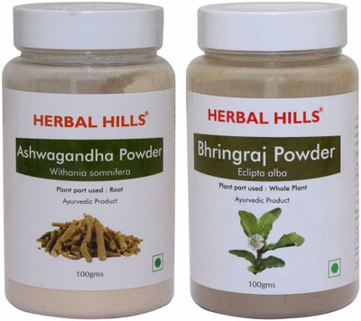 Herbal Hills Ashwagandha and Bhringraj Powder - 100 gms each(200 g)